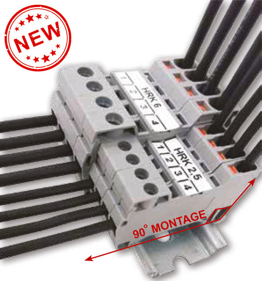 ONKA 6mm2 Hybrid screw connection/spring rail DIN rail terminal block 2-wire gray, 1040012