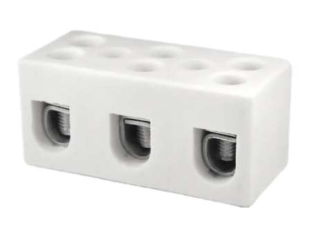 ONKA 10-16mm2 / 3-Coil Steatite / Ceramic / Porcelain Connector - PORCELAIN TERMINAL BLOCK, 1070012
