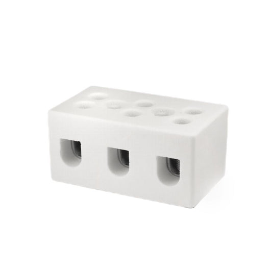 ONKA 2.5-4mm2 / 3-rail steatite connector / ceramic / porcelain - PORCELAIN TERMINAL BLOCK, 1070003