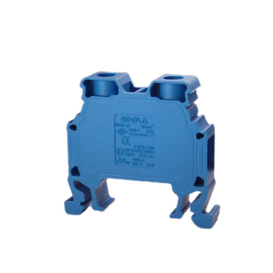 ONKA 10mm2 Terminal strip screw connection on DIN rail 2-core blue, 1010045