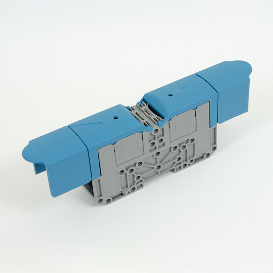 ONKA 150mm2 M12 Screw connection for DIN rail with protective cover, blue, 1030091