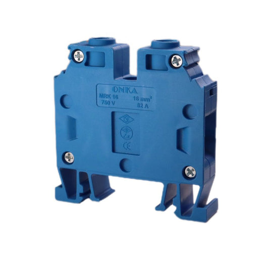 ONKA 16mm2 Terminal strip screw connection on DIN rail 2-core blue, 1010055