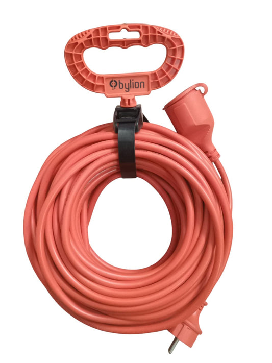15 m, 16A copper extension cord 3x1.5mm2, IP44 with plug connector, French type