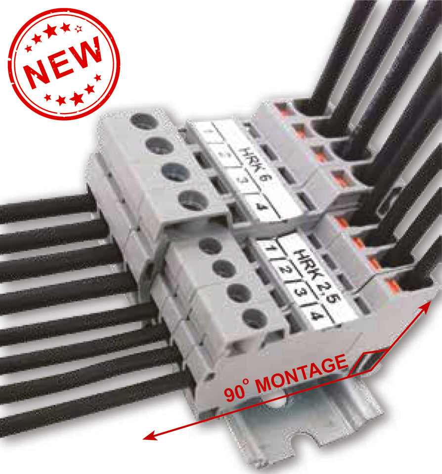 ONKA 6mm2 Hybrid screw connection/spring rail DIN rail terminal block 2-wire gray, 1040012