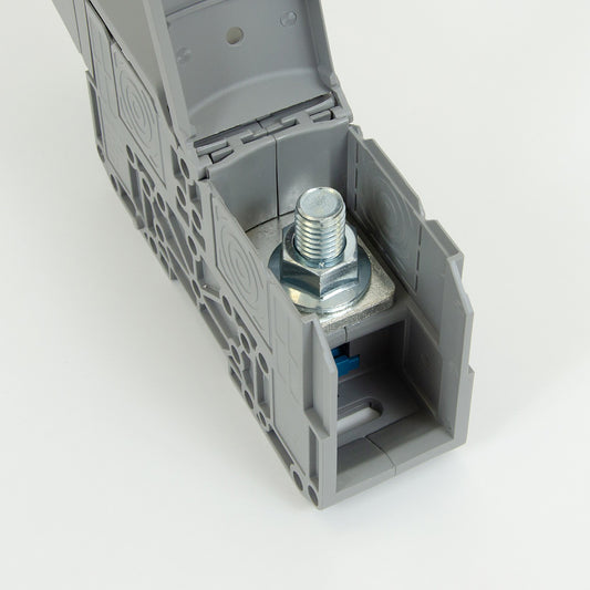 ONKA 150mm2 M12 Screw connection for DIN rail with protective cover, gray, 1030088
