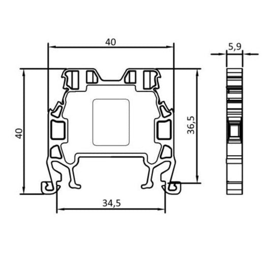 ONKA 2.5mm2 Screw terminal block connector DIN rail 2-wire gray, 1010012