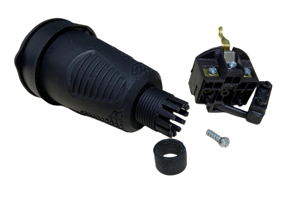 Black rubber hermetic socket IP54 with flap 2P+Z 16A 250V SCHUKO RDP-F Bylion