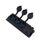 Triple "rubber" socket black with cover hermetic IP44 250V, 16A, SCHUKO 2P+Z, 3KMP-F, Bylion
