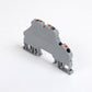 ONKA 4mm2, 2-level spring terminal block connector DIN rail 4-wire gray, 1020406