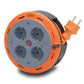 Compact cassette reel extension cord, 5m cable with 4 sockets IP20 + thermal fuse + child safety fuse, 3x1mm2, SCHUKO type grounding, PHE-05310-F