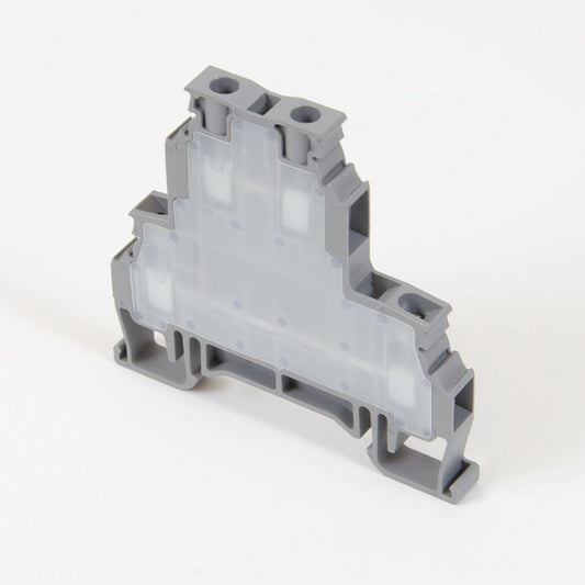 ONKA 4mm2, 2-level screw terminal block DIN rail 4-wire gray, 1010368