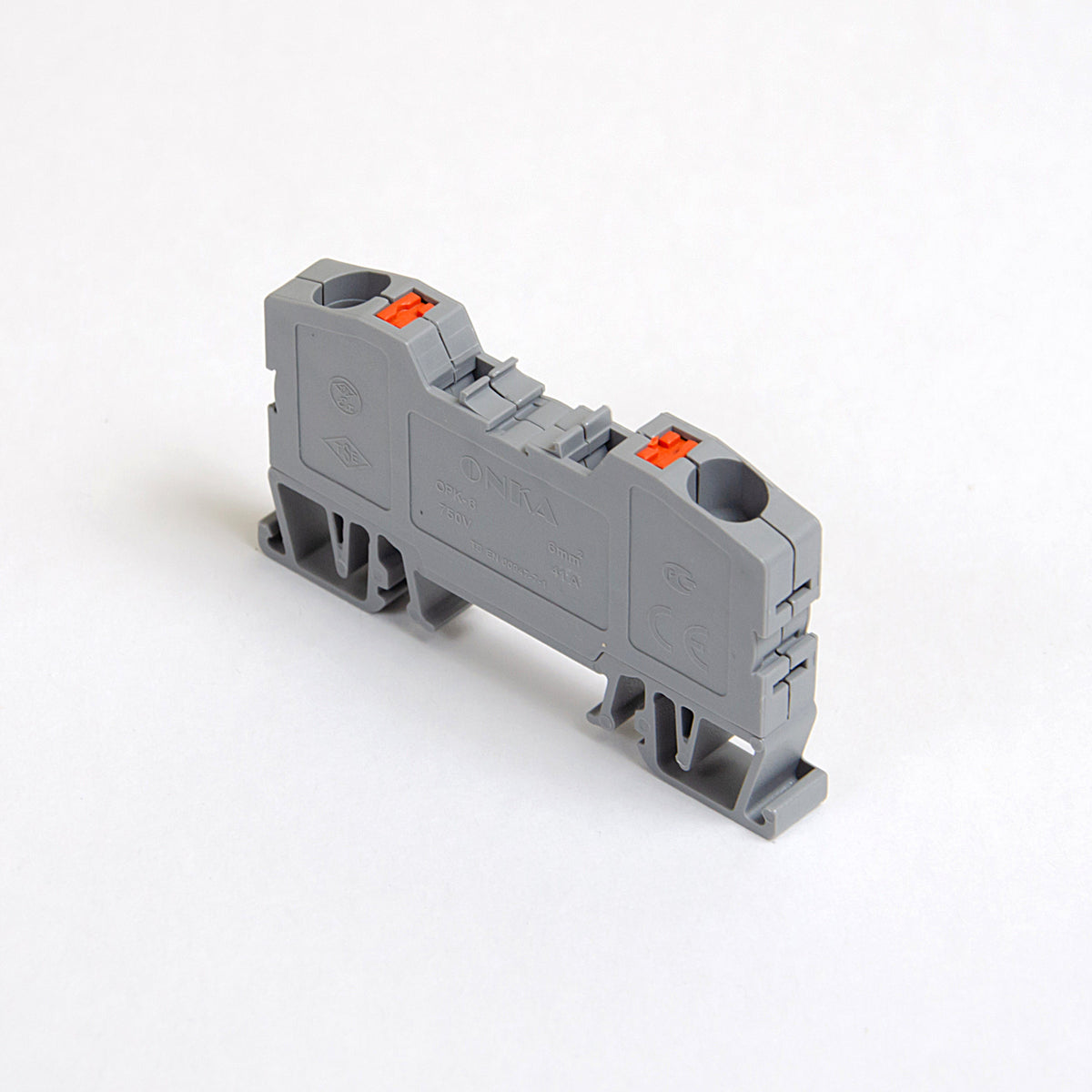ONKA 6mm2 spring terminal strip terminal strip DIN rail 2-wire gray, 1020034