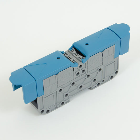 ONKA 70mm2 M8 Screw connection for DIN rail with protective cover, blue, 1030048