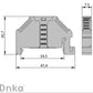 ONKA Plug, end bracket, universal bracket (for spring and screw clamps), 1060002