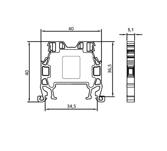 ONKA 1.5mm2 Screw terminal for DIN rail 2-core blue, 1010005