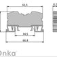 ONKA 6mm2 spring terminal block DIN rail clamp 2-wire blue, 1020037