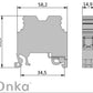 ONKA 35mm2 PE Terminal strip screw connection DIN rail 2-wire gray, 1010225