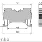 ONKA 4mm2 spring terminal strip connector terminal strip DIN rail 2-wire gray, 1020024
