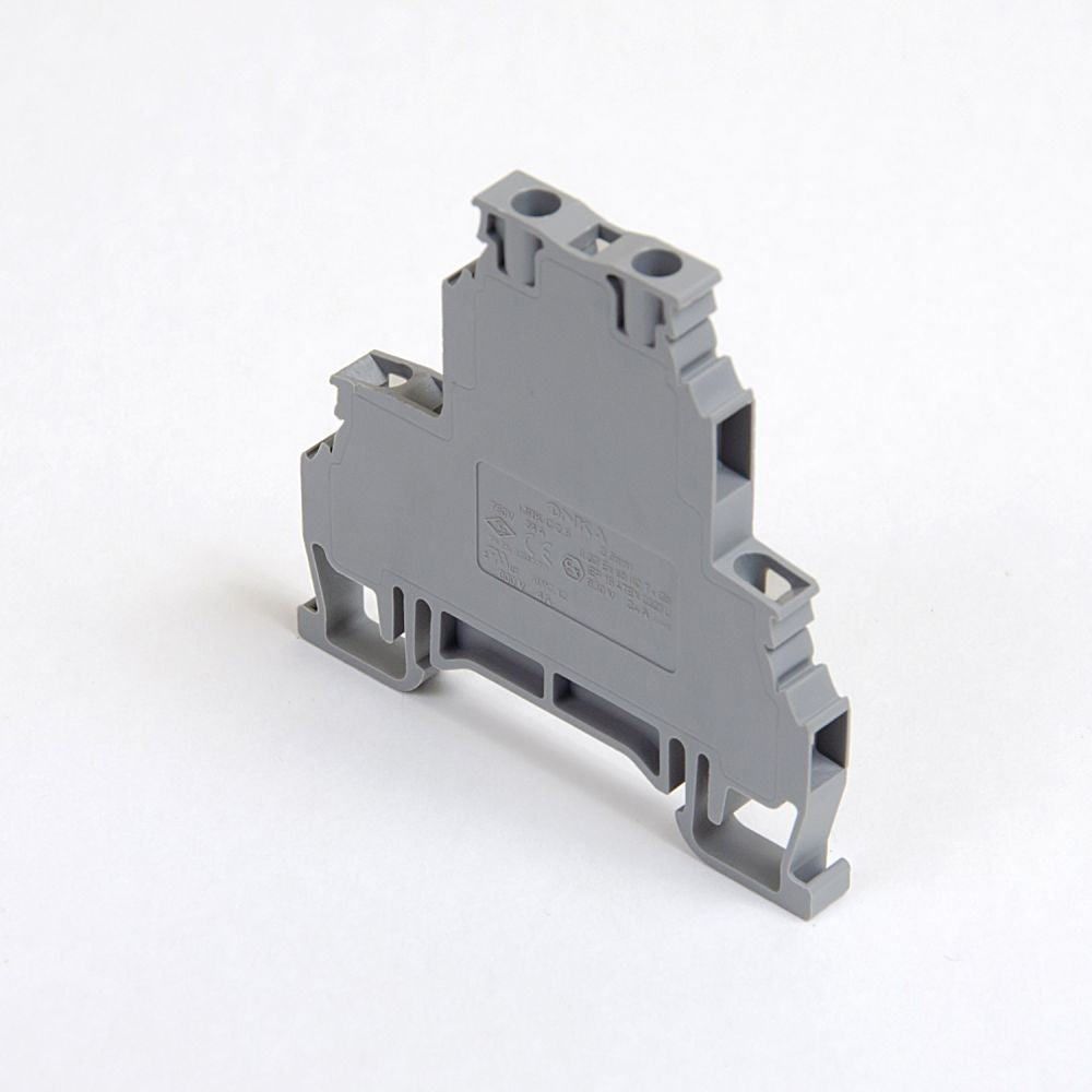 ONKA 2.5mm2, 2-level screw terminal block terminal block DIN rail 4-wire gray, 1010332