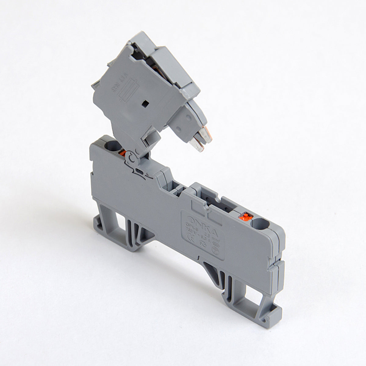 ONKA fuse terminal strip 2.5 mm2 with screw connection (fuse not included), gray, 1020223