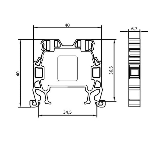ONKA 4mm2 Terminal strip screw connection on DIN rail 2-core blue, 1010025