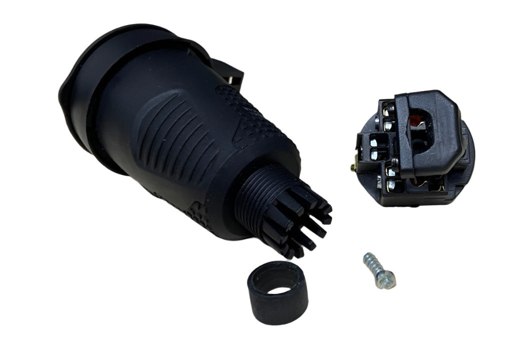 Black rubber hermetic socket IP54 with flap 2P+Z 16A 250V SCHUKO RDP-F Bylion