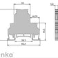 ONKA 2.5mm2, 2-level screw terminal block terminal block DIN rail 4-wire gray, 1010332