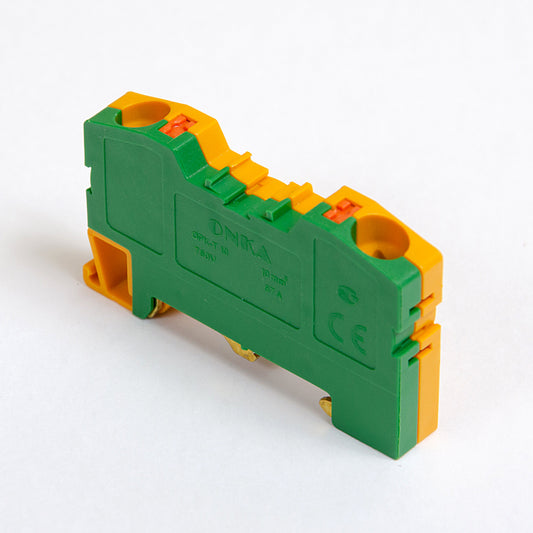 ONKA 10mm2 PE spring terminal block terminal strip DIN rail 2-wire gray, 1020300
