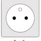 3x socket, French type E, triple "rubber" orange socket with hermetic cover IP44 250V, 16A, 2P+Z, 3KMP-E-O, Bylion