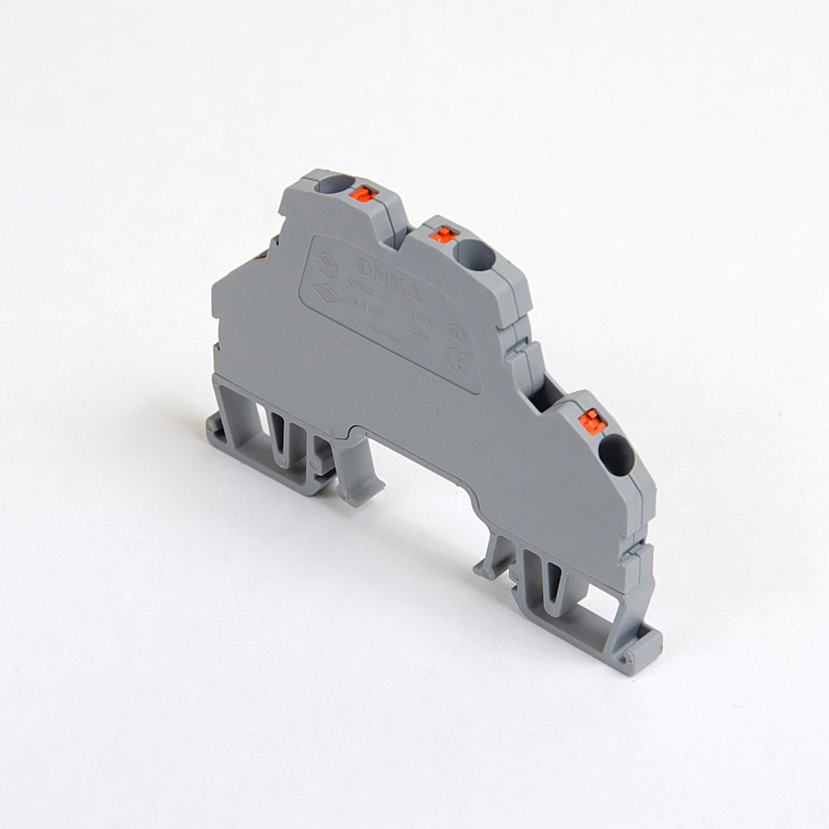 ONKA 2.5mm2, 2-level spring terminal block DIN rail 4-core gray, 1020379