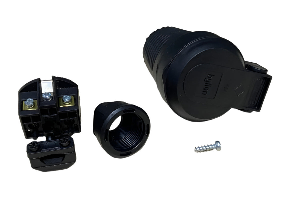 Black rubber hermetic socket IP54 with flap 2P+Z 16A 250V SCHUKO RDP-F Bylion