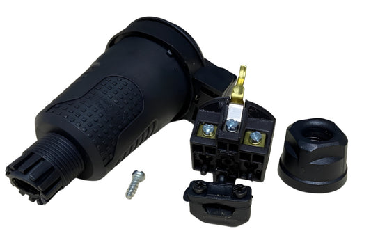 Black rubber hermetic socket IP54 with flap 2P+Z 16A 250V SCHUKO RDP-F Bylion