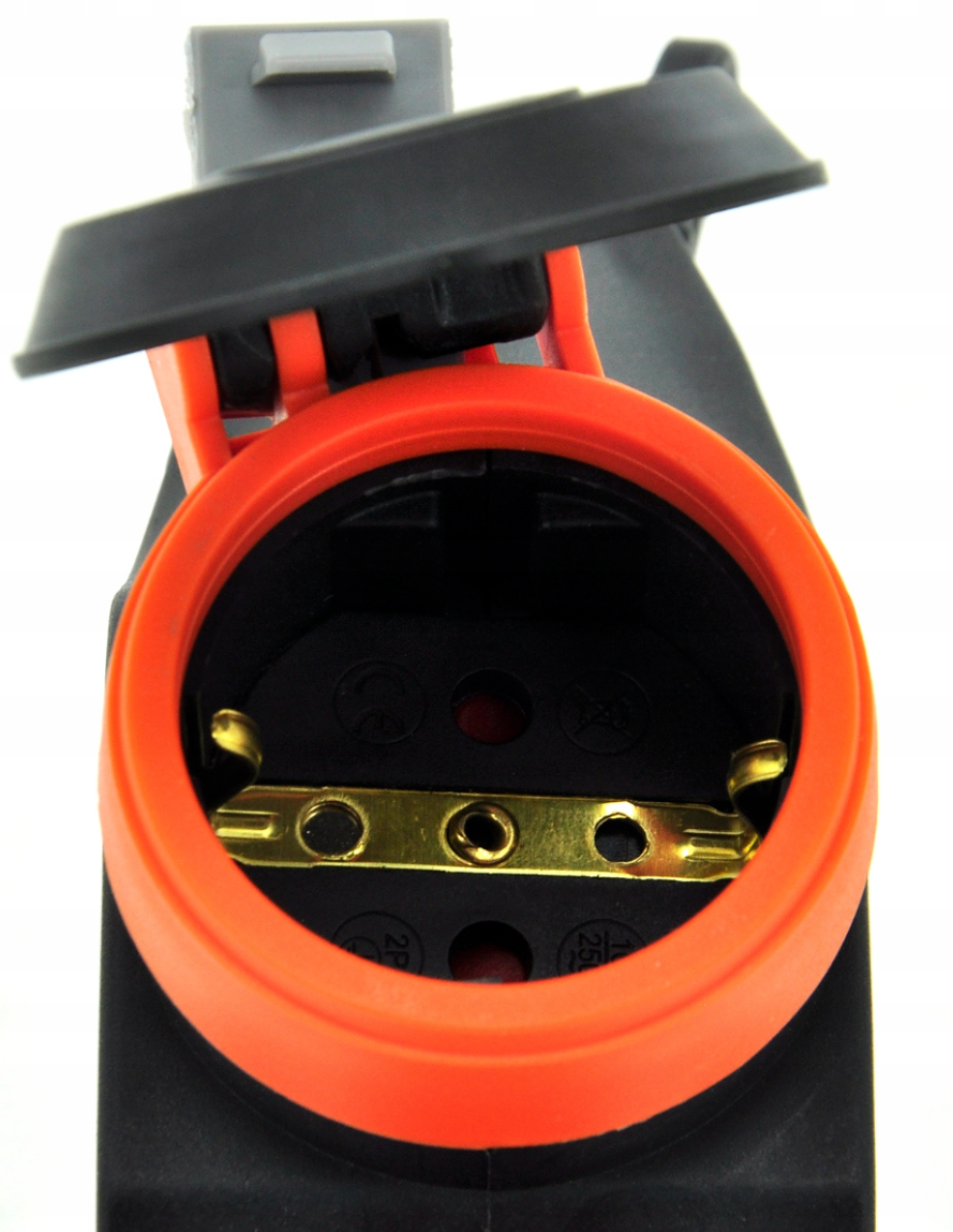 Rubber Schuko T-type splitter with 3 sockets 3WHS-F