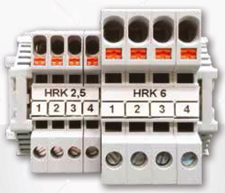 ONKA 6mm2 Hybrid screw connection/spring rail DIN rail terminal block 2-wire gray, 1040012