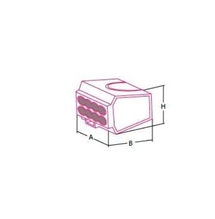 Transparent push-in wire connector, 6 × 2.5 mm²