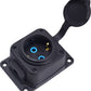 Black "rubber" surface-mounted socket 250V, 16A, IP44, SCHUKO 2P+Z, 1KMP-F, Bylion