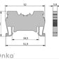 ONKA 2.5mm2 spring terminal for DIN rail 2-wire gray, 1020016