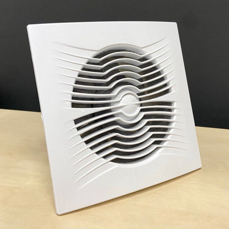 ARS-White axial wall fan bathroom / WC white with grille quiet 100mm, 90 m3/h, 340041