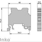 ONKA 4mm2 PE Terminal strip screw connection DIN rail 2-core gray, 1010220