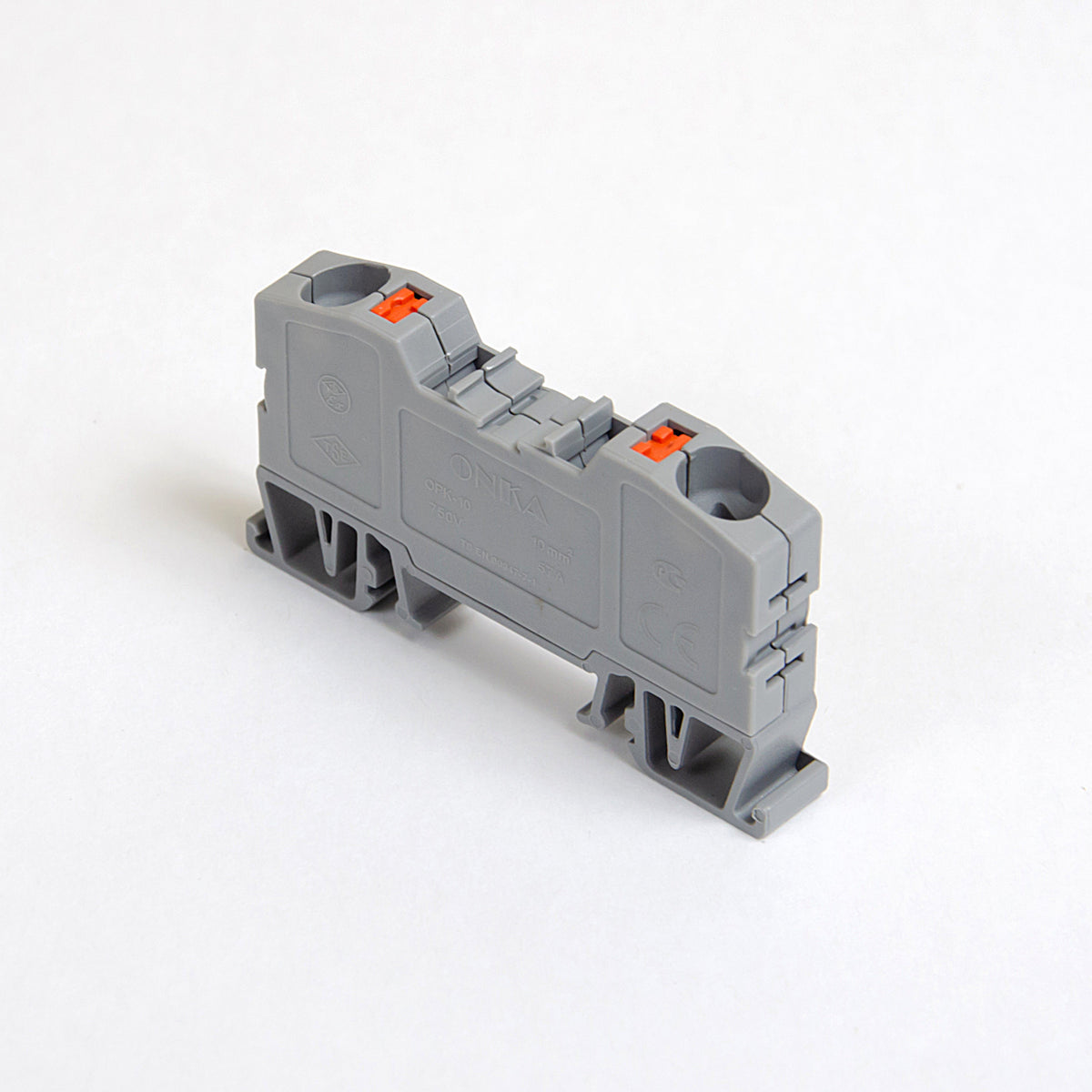 ONKA 10mm2 spring terminal strip terminal strip DIN rail 2-wire gray, 1020044